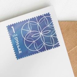 $1 Floral Geometry Stamps, Sheet of 10
