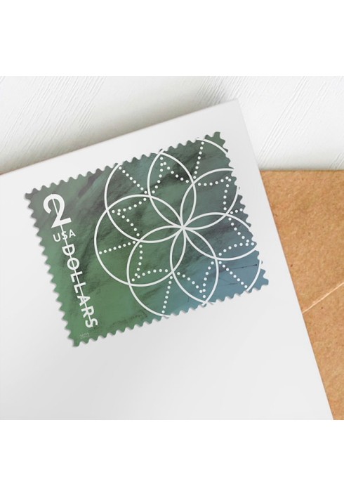 $2 Floral Geometry Stamps, Sheet of 10