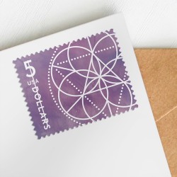 $5 Floral Geometry Stamps, Sheet of 4