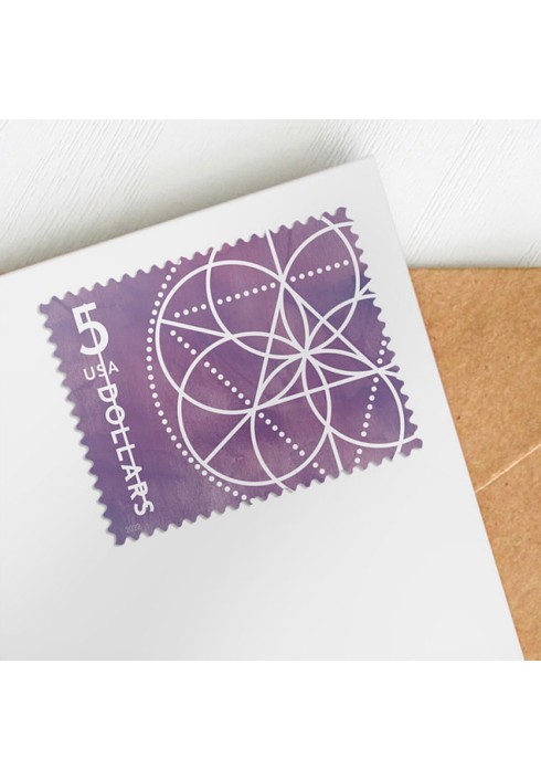 $5 Floral Geometry Stamps, Sheet of 4