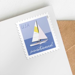 Sailboat Postcard Stamps, Sheet of 20